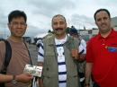 The Dayton Hamvention is truly an international event: Leo Almazan, 7N4ISS (from Japan), Tariq Al-Ali, 9K2AC, and Ayesh Alburiki, 9K2FM (both from Kuwait) made the trek to Hara Arena in 2009. [S. Khrystyne Keane, K1SFA, Photo]